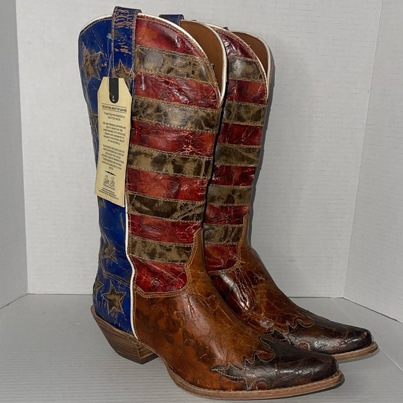 SOLD on eBay!! Dan Post Women's Stars & Stripes Western Boots Size: 8.5 - Picture 1 of 16